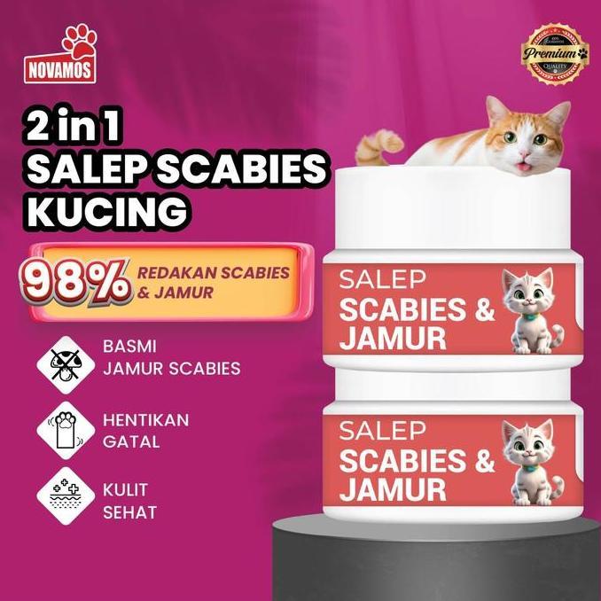 Baru 2in1 Obat Jamur Kucing Paling Cepat NOVAMOS Obat Scabies Kucing Ampuh Salep Scabies Untuk Kucin