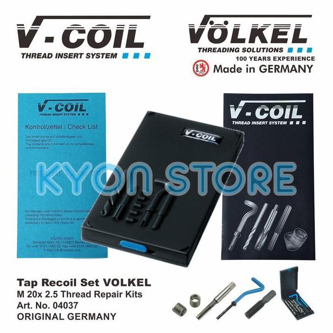Sale Tap Recoil Set Volkel M 20 X 2.5 Thread Repair Kits Art. No. 04037