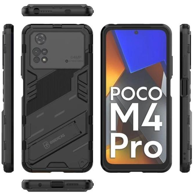 Case Xiaomi Poco M4 Pro 4G 5G Hardcase Armor Kick Stand Bibercas