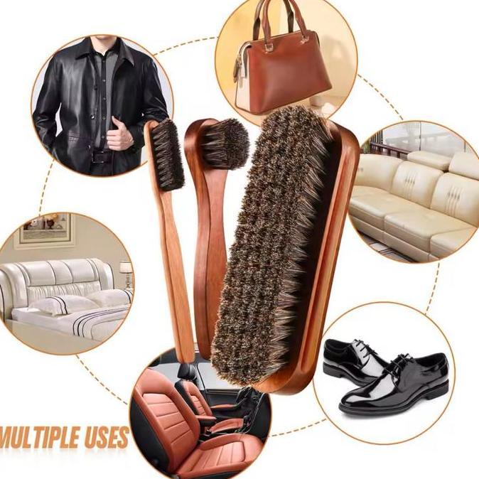 Medium Shoe Brush Sikat Sepatu Bulu Kuda Tas Sofa Dashboard Jok Mobil Dompet Horse Seat Motorcycle H
