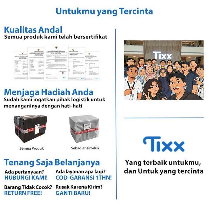 Karyagroup_22 - TIXX Blender Multifungsi Stainless Steel Kaca 1.75L 25W 2in1 - 6 Bilah Chopper Juice