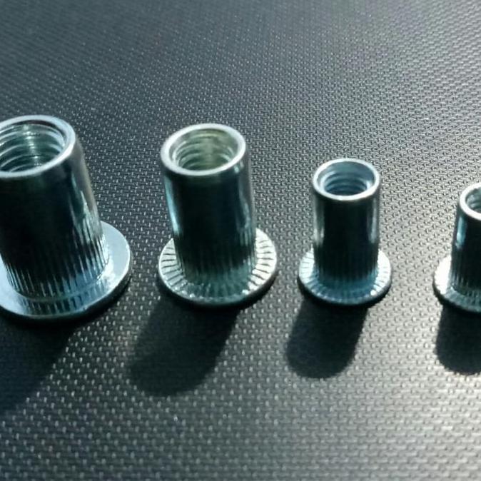 Gasss- 1Pack(100Pcs) M6 Mur Rivet Bibir Tebal Putih Panjang 15Mm / Rivet Nut Zinc Plated / Mur Furni