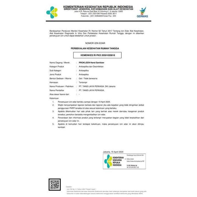 Kurin- Disinfectant Antiseptik Konsentrat Cairan Desinfektan Prokleen 1L