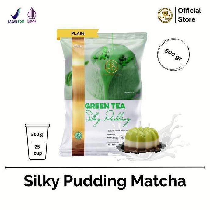 Zairyo- Green Tea Silky Pudding Powder - Bubuk Serbuk Puding Sedot Pudot