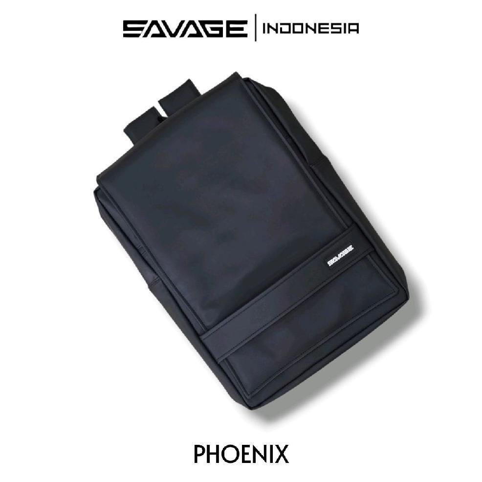 NEW DEALS SAVAGE PHOENIX Ransel Backpack Laptop Super Slim Pria Wanita Sekolah Kerja Kuliah Hitam