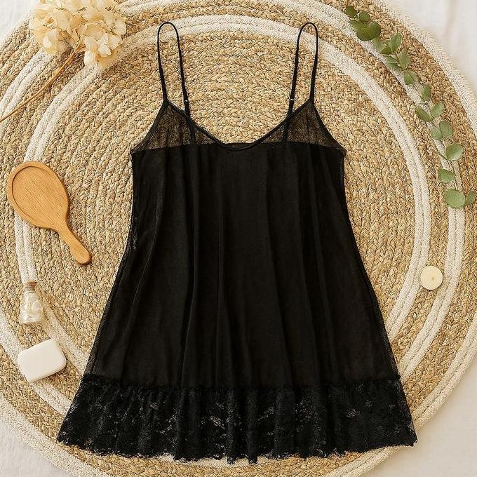NEW [ HAPPY GIRL SHOP ] LINGEIRE DRESS TRANSPARAN HOT SEXY SEMI TRANSPARAN BIG SIZE CORAK LACE FLOWE
