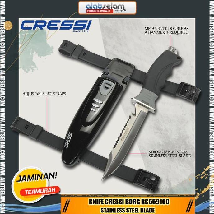 pradipta.riyadi - Knife Cressi Borg RC5591 / Peralatan Selam / diving knife / Pisau Selam / Pisau ai