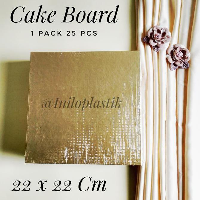 NEW Tatakan Kue / Cake Board / Alas Kue Tart Kotak 22Cm