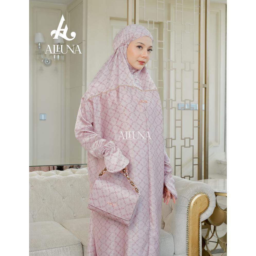 Berkualitas Alluna - Mukena Dewasa Terusan Santorini Silk Kayza Series Traveling