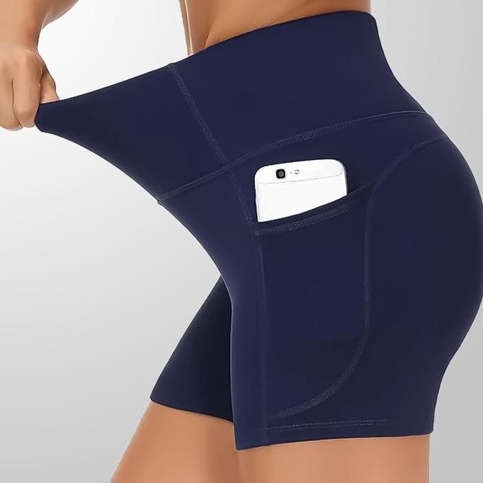 Hashiru- Celana Legging Pendek Wanita Workout Shorts Running Yoga Wear Sports Short Dengan Kantong