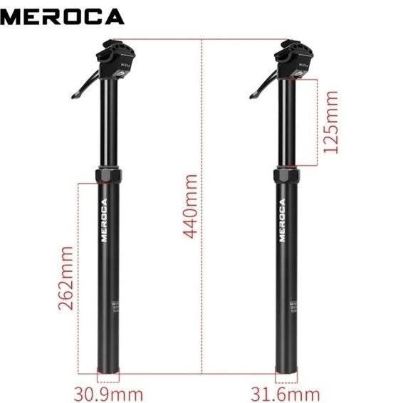 Meroca Dropper Seatpost 30.9mm 31.6mm Hydraulic Hidrolik Seatpost Sepeda