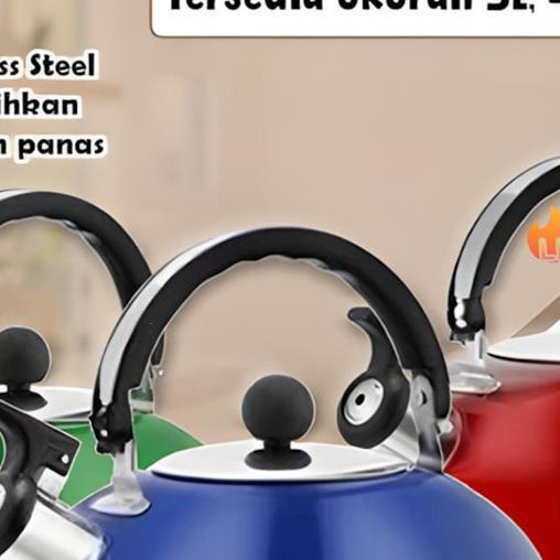 Teko Bunyi Warna Whistling Kettle 5 Liter Stainless Steel - Teko Siul 5L