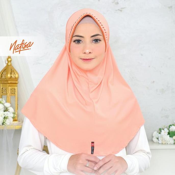 Latet- Nafisa Minang Bordir - Hijab Instan Kombinasi Bergo Bordir Cantik Nyaman Muslim Kerudung