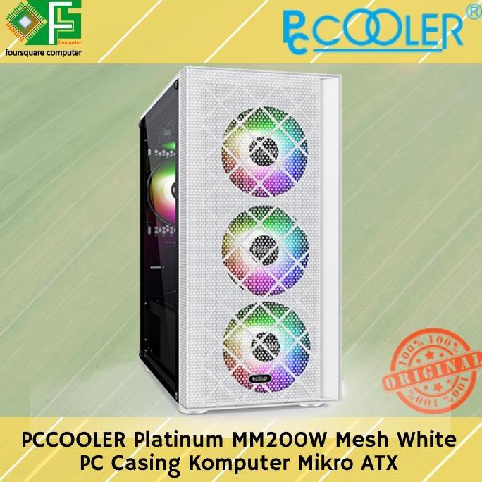 PC Casing Gaming PCCOOLER Platinum MM200 MESH Putih | Casing Komputer