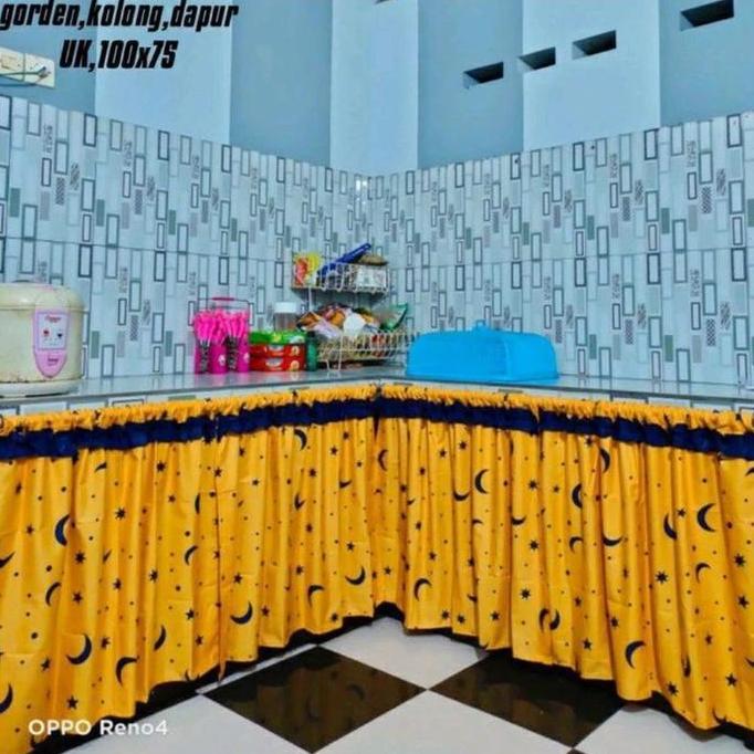 Gorden Kolong Dapur Horden 100 X 70 Cm Bahan Katun Disperse/Micro Home Made - Kain Allshop