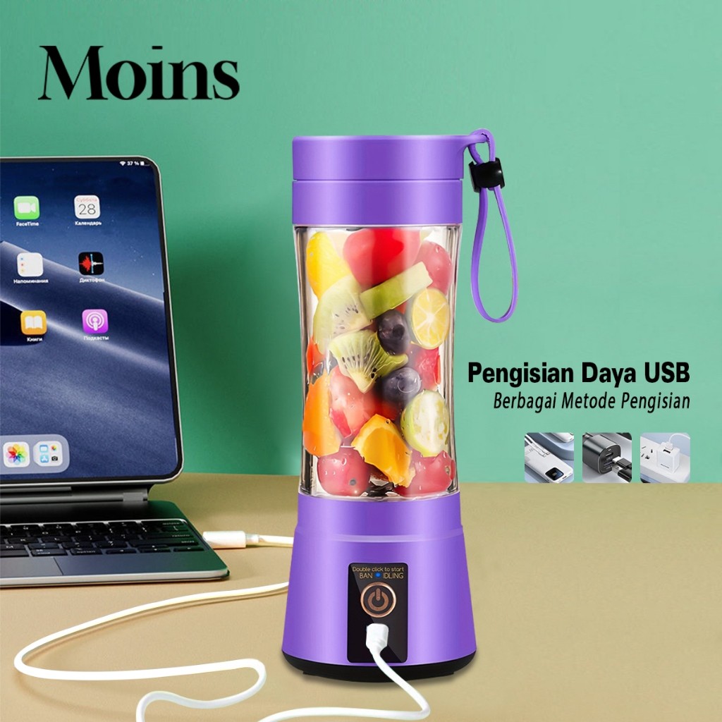 Blender Juicer Cup Portable Mini Juicer Cup 6 Mata Pisau Usb Electric - Hm-03