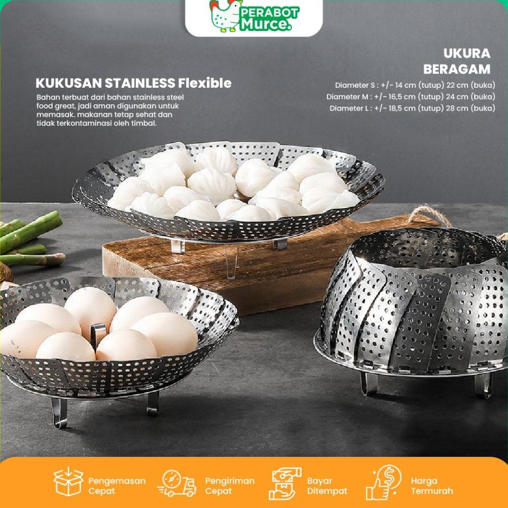 FREE ONGKIR KUKUSAN SERBAGUNA ALAT KUKUS STAINLESS STEEL PENGUKUS MODEL TERATAI ALAT KUKUS BENTUK BU