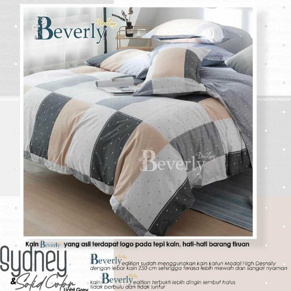 Sprei katun lokal beverly motif minimalis Sydney - Kotak abu coklat cantik