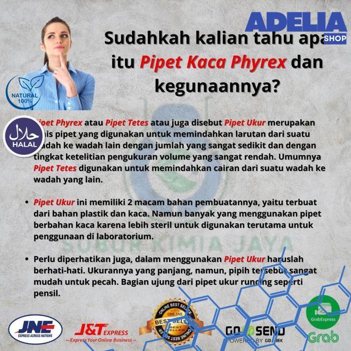 PIPET KACA PYREX 10 CM TRANSPARAN MERAH - ADELIA SHOP
