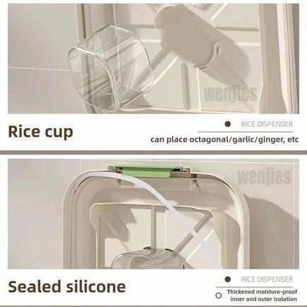 wadah beras aesthetic penyimpanan beras  tempat beras aesthetic dispenser beras 10 kilogram wadah be