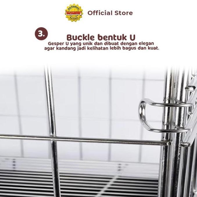 Promo Sunnypaws Octagon Kandang Lipat Stainless Steel 2 Pintu Anjing Kucing Kelinci Hewan Besi Anti 