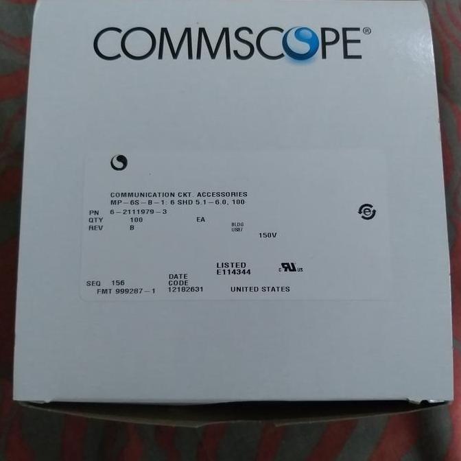 TERBARU - amp cat 6 konektor @100bh / RJ45 cat 6 commscope / RJ45 amp cat6