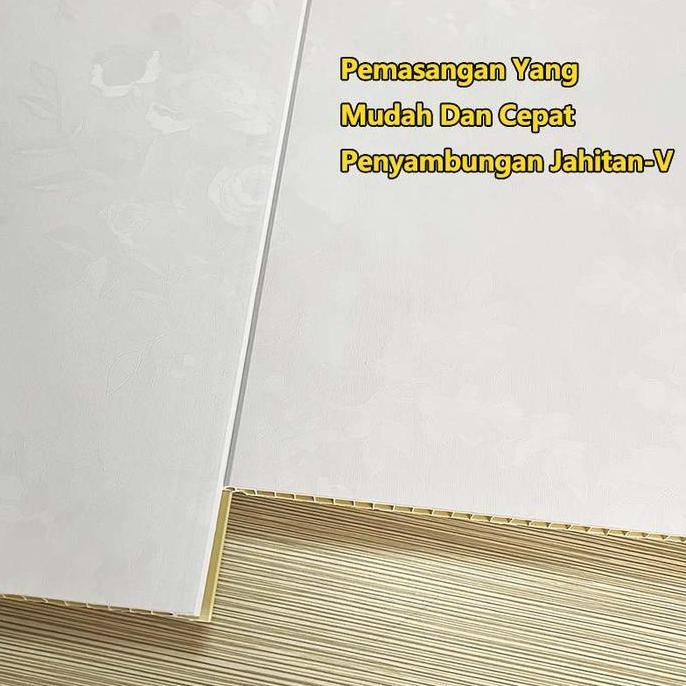 Plafon PVC Putih Motif Marmer Glossy (PERLEMBAR ) 4meter 20cm 8mm / Plafon PVC Permeter / Plafon PVC