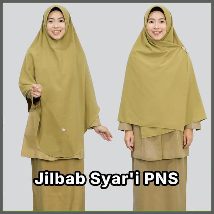 Bergo Khimar Warna Khaki PNS / ASN - Jilbab PNS Syar'i - Busana Muslimah by Hijab Hayuri