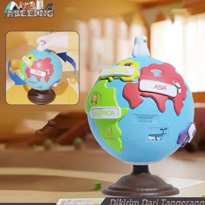 MALUKSHURE Puzzle Globe Geography Bola Dunia Dan Puzzle Benua Terlaris Kualitas