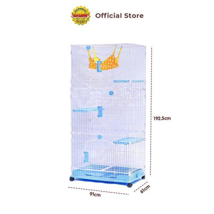 Promo Kandang Octagon - Kandang Kucing Tingkat 3 / Tingkat 4 | Kandang 4 Lantai C-250 C-255