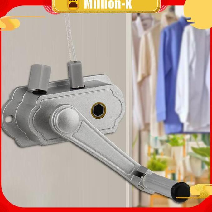 NEW Engkol Jemuran Baju Lifting Kanopi Sliding Hanger Aluminium Gantungan Pakaian Atap Plafon Lipat 