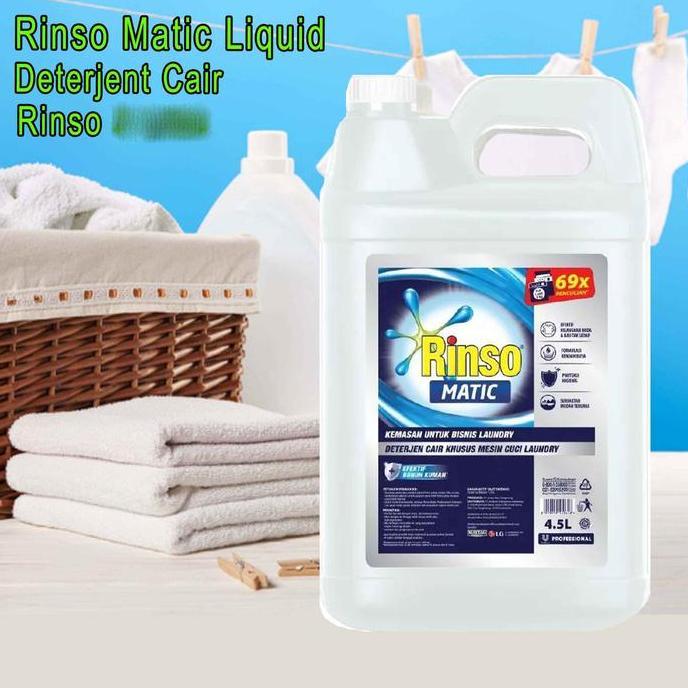 Rinso / Rinso Matic Liquid / Deterjent Cair / 5 Liter