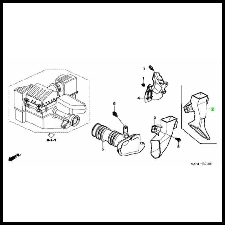 DISKON PIPA SELANG SALURAN UDARA A BOX FILTER HONDA JAZZ GD3 IDSI 2003 - 2006 