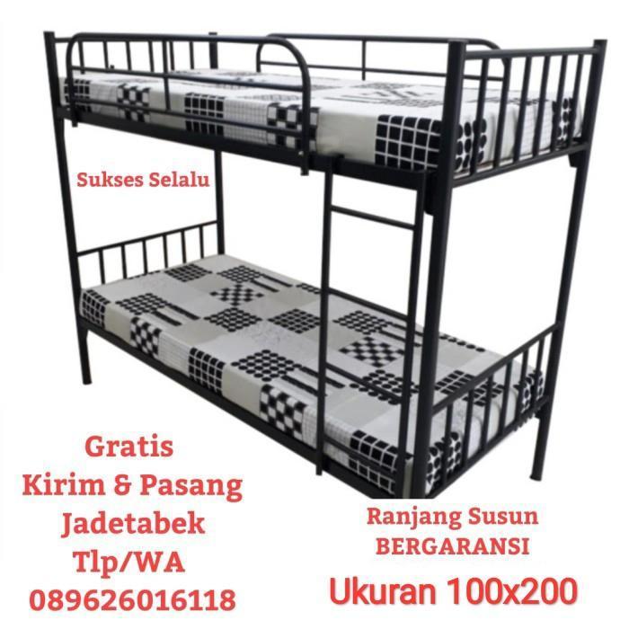 Ranjang Susun Ranjang Tingkat besi garansi uk. 100/100 x 200