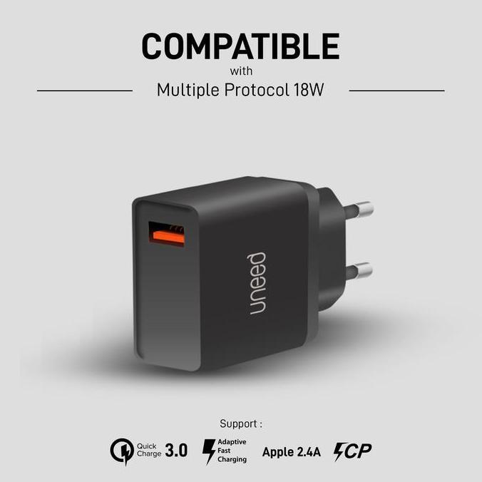 UNEED QuickPlug Wall Charger Quick Charge 3.0 Max 18watt UCH411