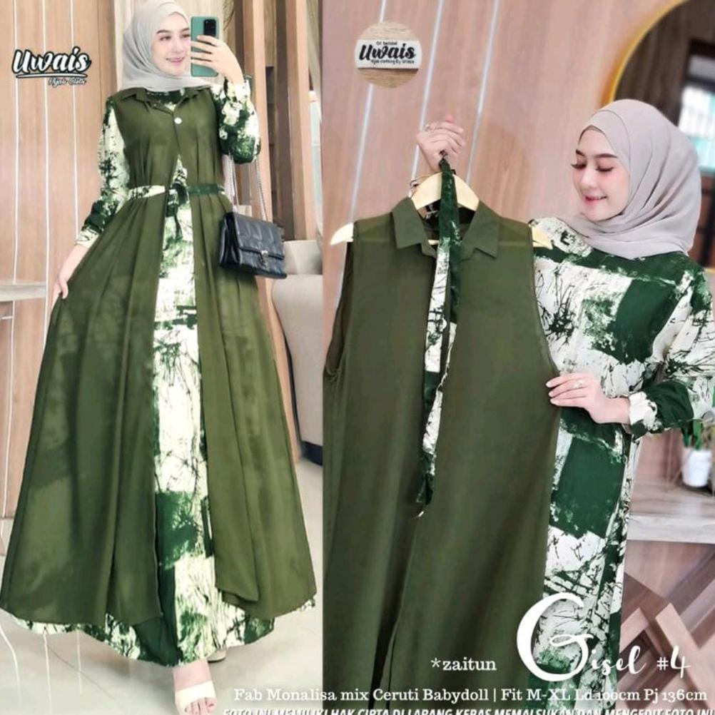 STOK TIPIS LANGSUNG KIRIM GAMIS  ROMPI LEPAS PASANG PLUS BLAZZER CERUTY PISAH/GISEL/ Gamis MONALISA 