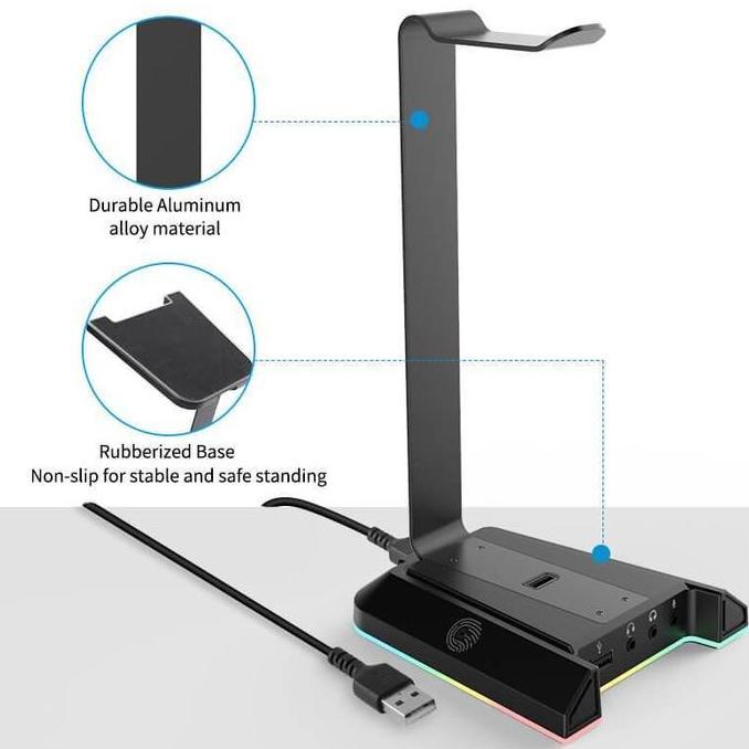 TERMURAH - eksa W1 rgb led stand holder headphone headset gaming 7.1 surround usb