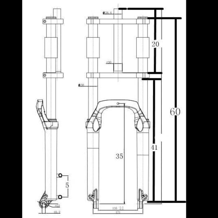 Bicycle Fork Suspensi 20" 20 Inch Fatbike Do 135 Double Crown Original Dan Terpercaya