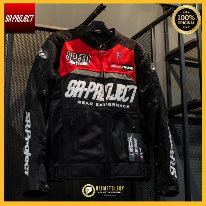 TERLARIS - SR Project Ridera Red Motorsport Jacket Mesh Jaket Motor Original