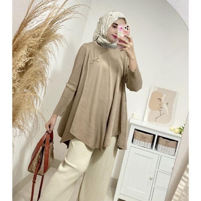 HIGH DEMAND tunik pleats Kezia plisket premium import
