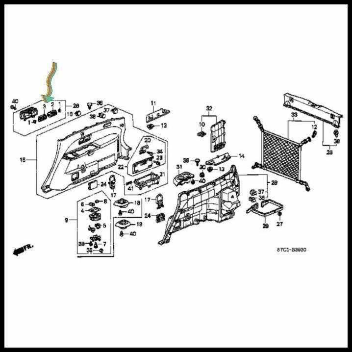 DISKON KISI KISI AC BELAKANG KANAN BARIS KE-3 MOBIL HONDA STREAM K20 2.0CC