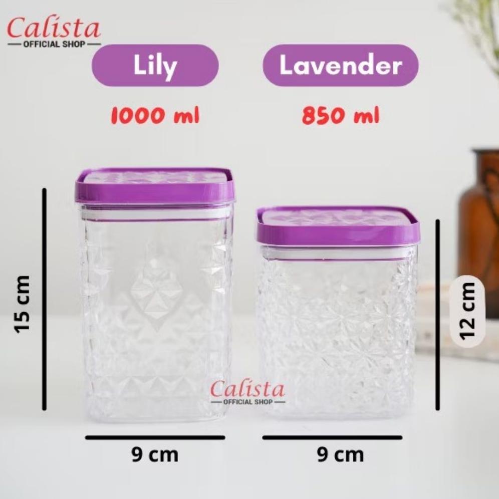 Grosir Toples Calista Lily Set 6 Pcs 1000Ml / Toples Kacang / Toples Kue Kering / Toples Akrilik / T
