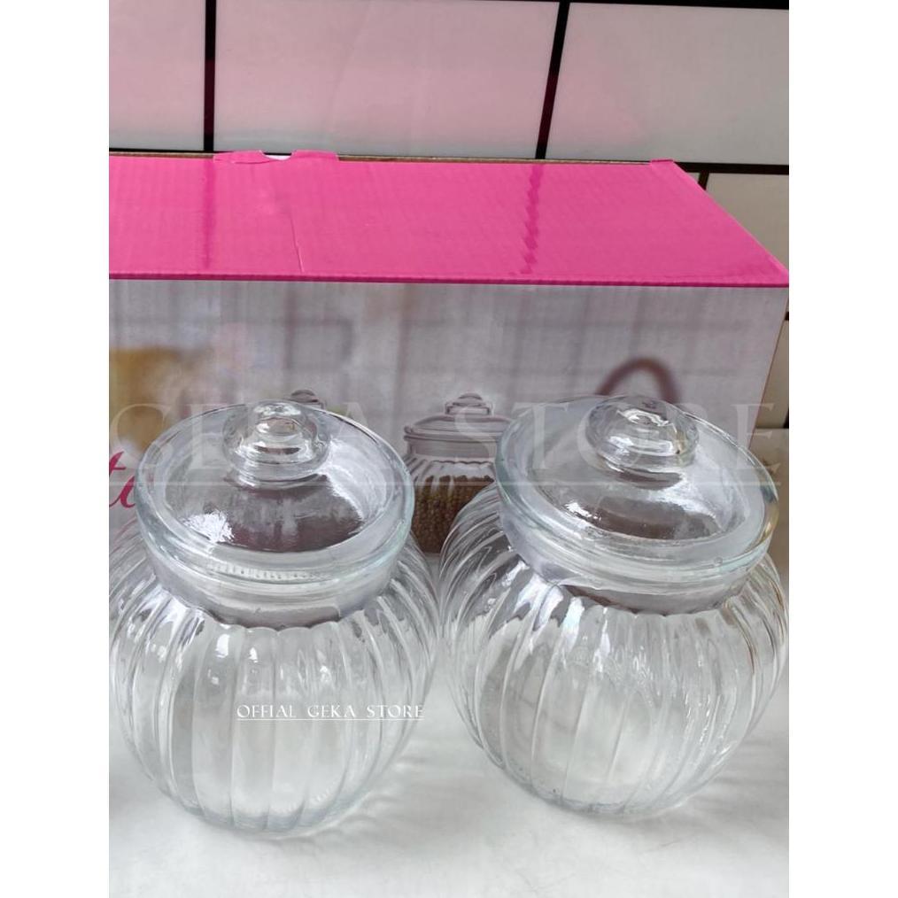 Promo Toples Full Kaca Callista 3 In 1 650 Ml Toples Kaca 1 Set Isi 3 Pcs Tempat Kue Kering Lebaran