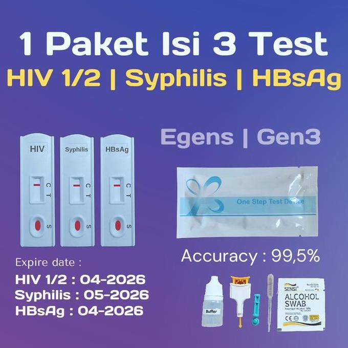 TERBARU - Paket Lengkap HIV Syphilis HbSAg Combo Oncoprobe isi 3 Test