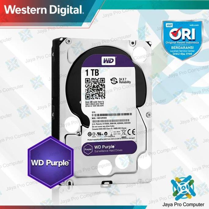 TERBARU - WD Caviar Purple Harddisk 1TB - HDD/ Hardisk/ CCTV/ DVR/ NVR 1 TB 3.5"