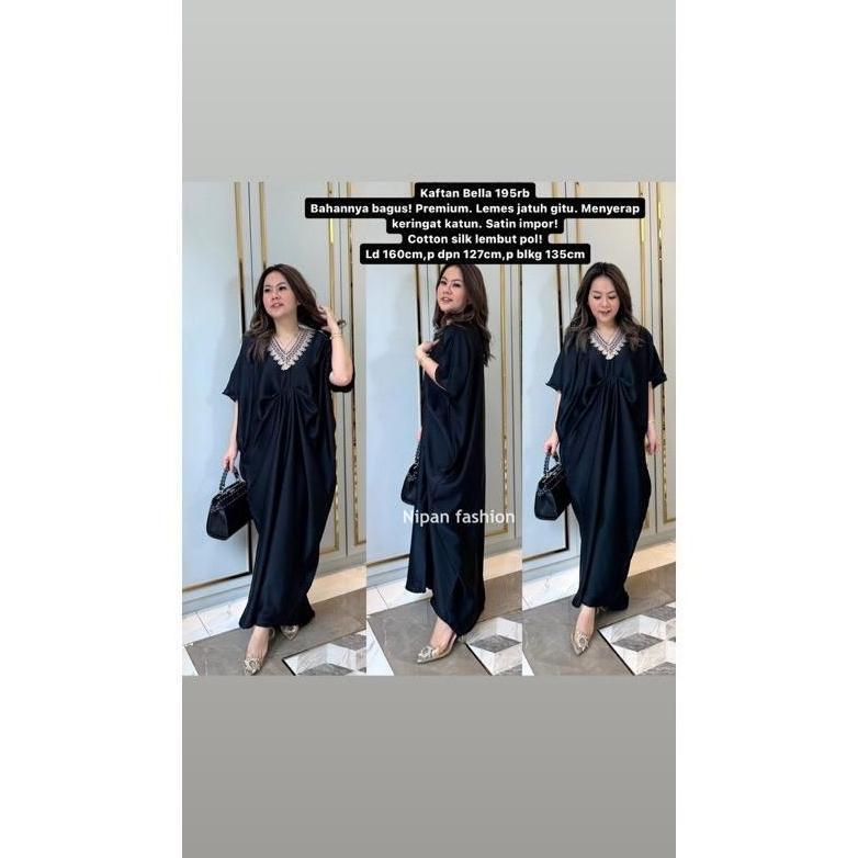 NEW PROMO KAFTAN PUTIH HITAM KYOTO PREMIUM SILK IMPORT