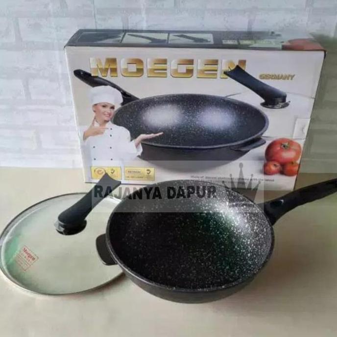 NEW Wok pan moegen germany marble coating 30 cm - wok moegen 30cm