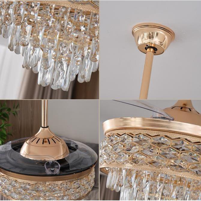 Grosir Krisfan Lampu Gantung Kristal Mewah 3In1 50Cm 96W 3 Warna Cahaya Putih Hangat Netral Modern M