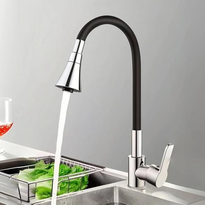 SUS 304 Stainless Kran Serbaguna Kran Angsa Cuci Piring Dapur Fleksibel Multi Fungsi model pasang Te