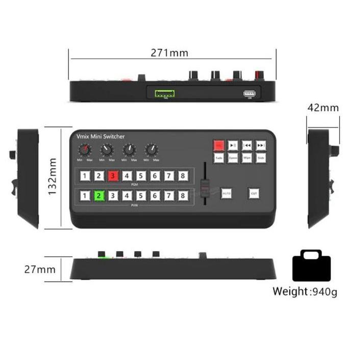 TYST VIDEO vMix Panel Controller support vMix OBS (Tally Version)
